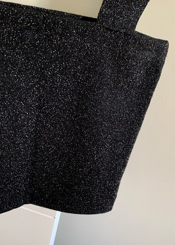 s Beden Siyah Mini Kadın Crop Top