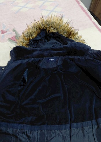 Düğmeli Lacivert Midi Kadın Mont - Görsel 4