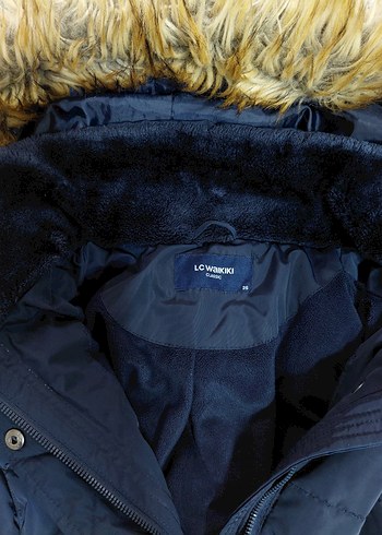 Düğmeli Lacivert Midi Kadın Mont - Görsel 3