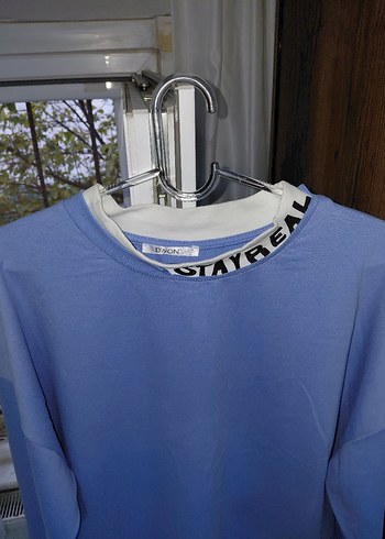 Mavi Baskılı Kadın Sweatshirt - Görsel 3