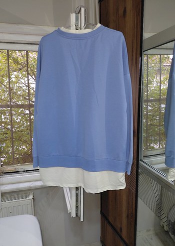 Mavi Baskılı Kadın Sweatshirt - Görsel 2