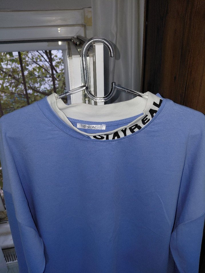 Mavi Baskılı Kadın Sweatshirt - Görsel 3