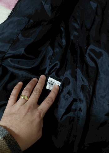 Kemerli Siyah Kadın Kaban - Görsel 7