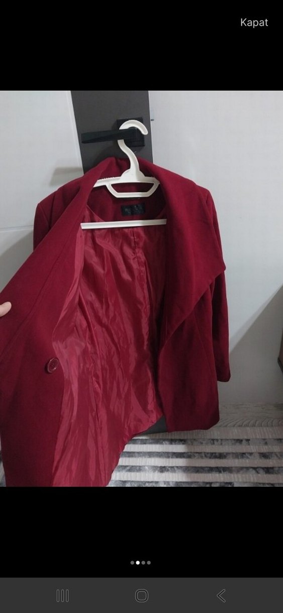 Bordo Kadın Kaban - Görsel 2