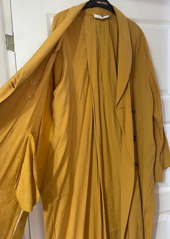 Bej Uzun Kadın Trençkot touché - Görsel 5