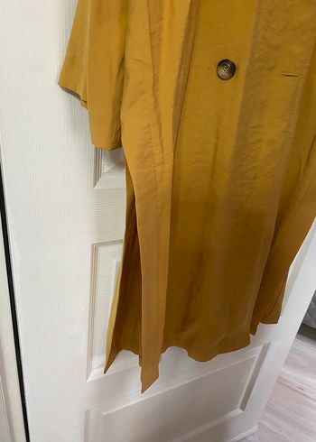 Bej Uzun Kadın Trençkot touché - Görsel 3