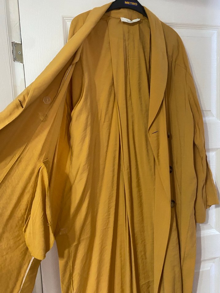 Bej Uzun Kadın Trençkot touché - Görsel 5