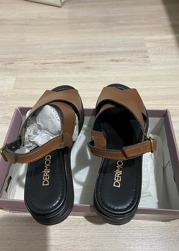 Derimod taba Dolgu Topuk Sandalet - Görsel 3