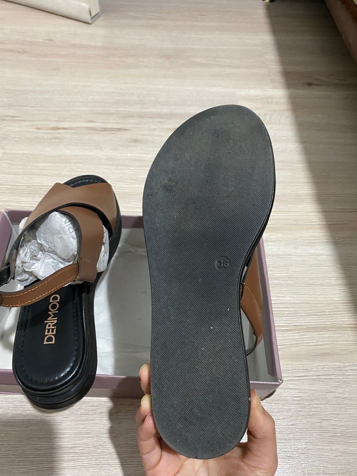 Derimod taba Dolgu Topuk Sandalet - Görsel 5