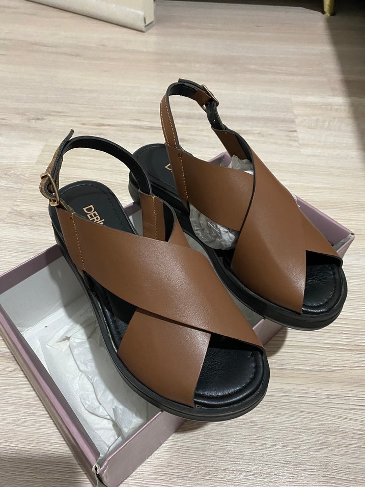 Derimod taba Dolgu Topuk Sandalet - Görsel 2