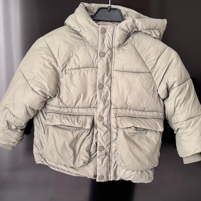 Kapüşonlu Erkek Çocuk Mont gri değil yeşilin açık tonu - Görsel 2