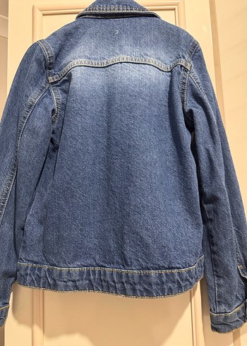 8 Yaş Beden Düğmeli Mavi kız çocuk Denim Ceket