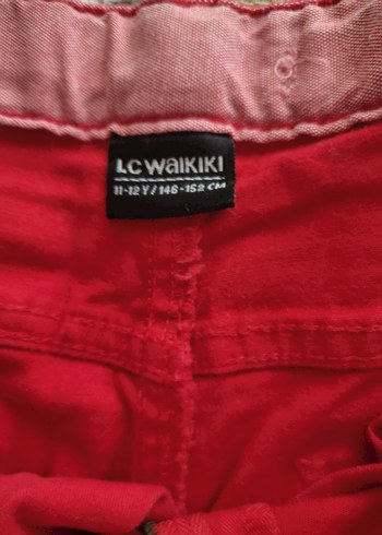 11-12 Yaş Beden kırmızı Renk Erkek Çocuk Kırmızı Düğmeli Pantolon