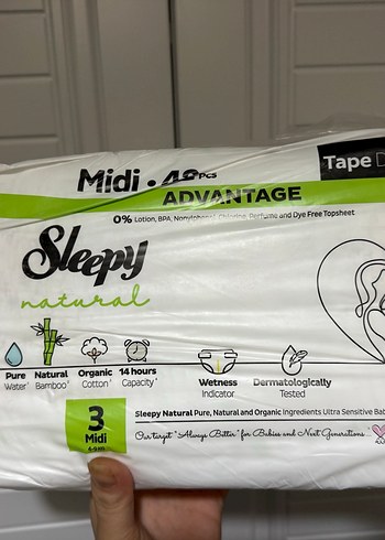 Sleepy Natural Organik Midi Bebek Bezi 42 Adet - Görsel 2
