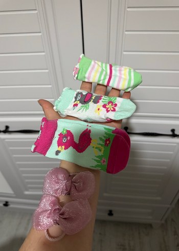 Kız Çocuk Renkli Baskılı Çorap Seti - Görsel 2