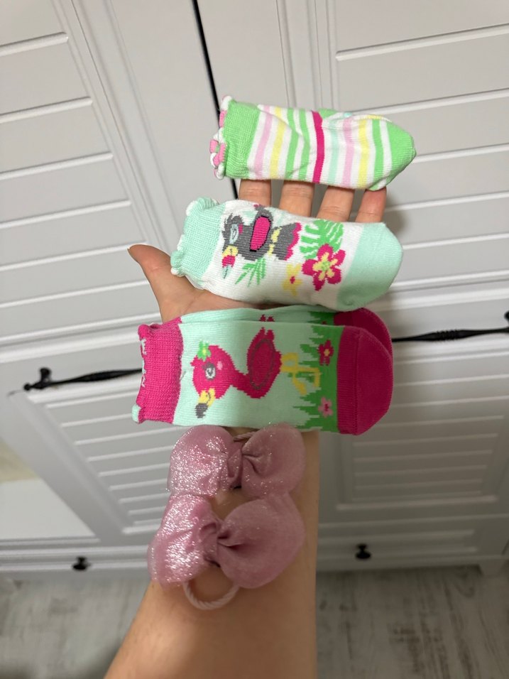 Kız Çocuk Renkli Baskılı Çorap Seti - Görsel 3