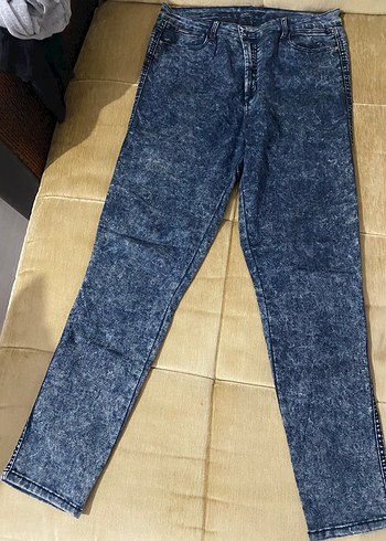 Kadın Regular Fit Tie-Dye Denim Jean