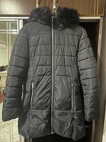 m Beden siyah Renk KADIN MANGO ŞİŞME MONT