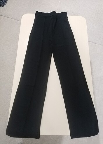 Zara Siyah önü çımalı boru paça jakar pantolon