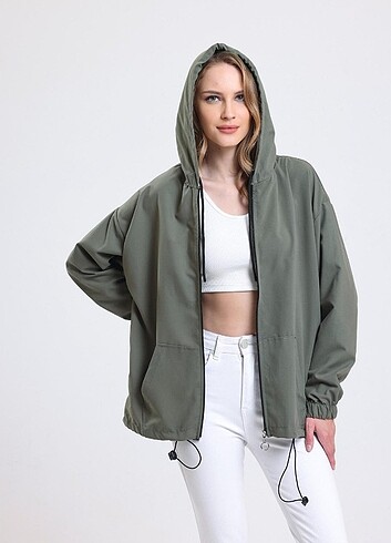 s Beden Siyah Paraşüt kumaş Oversize Sweatshirt
