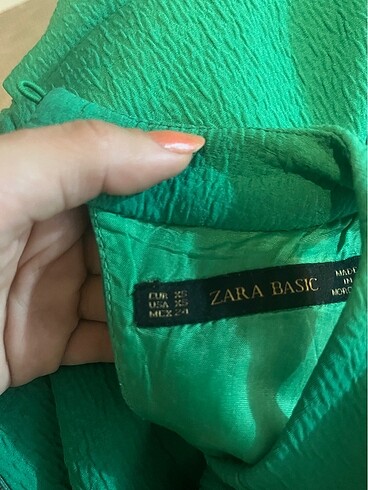 s Beden Zara yeşil elbise