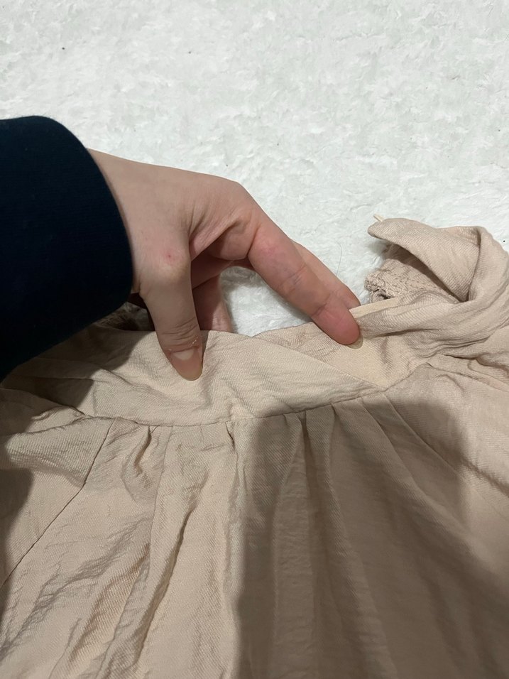 Bej Keten Midi Tunik, Uzun Kollu, Salaş Kesim - Görsel 2