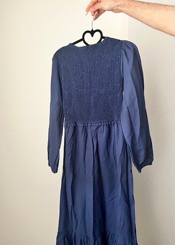 Lacivert Tesettür Elbise - Görsel 3