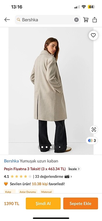s Beden beyaz Renk Bershka Kaban Taş rengi