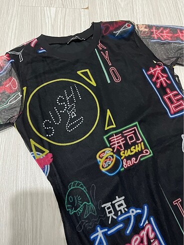 Trendyol & Milla Neon baskılı tokyo elbise