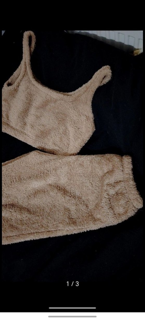 Bej Peluş Kadın Eşofman takımı - Görsel 4