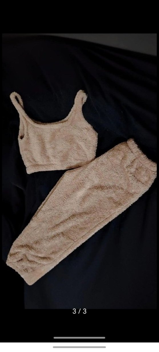 Bej Peluş Kadın Eşofman takımı - Görsel 2