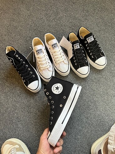 40 Beden siyah Renk Converse lift Platfrom bilekli