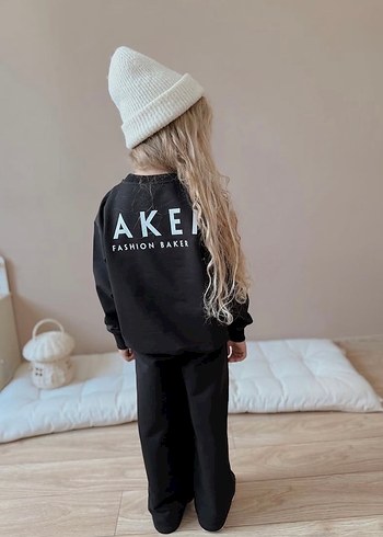 Kız Siyah Oversize Eşofman Takımı - Görsel 3