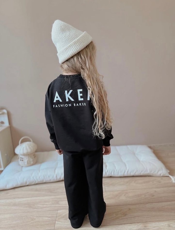 Kız Siyah Oversize Eşofman Takımı - Görsel 3