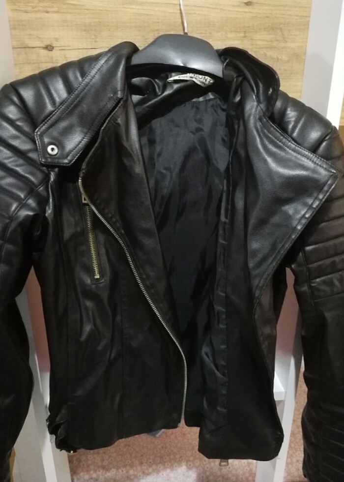 Siyah deri ceket  - Görsel 2