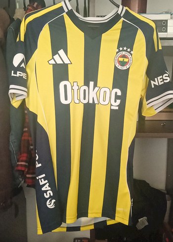 Adidas Fenerbahce Sari Siyah Dikey Cizgili Forma