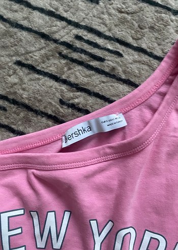 universal Beden pembe Renk Bershka Tek Omuz Pembe Crop Body