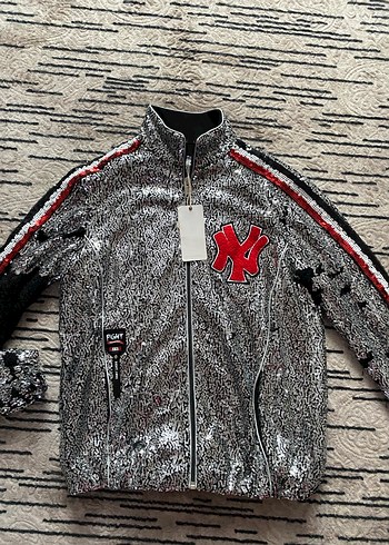 s Beden Philipp Plein Gri Payetli Spor Mont/Ceket