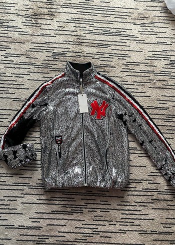 Philipp Plein Gri Payetli Spor Mont/Ceket