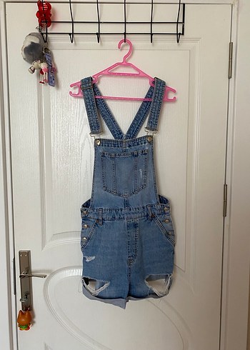 H&M Kot/Denim Sortlu Tulum/Salopet
