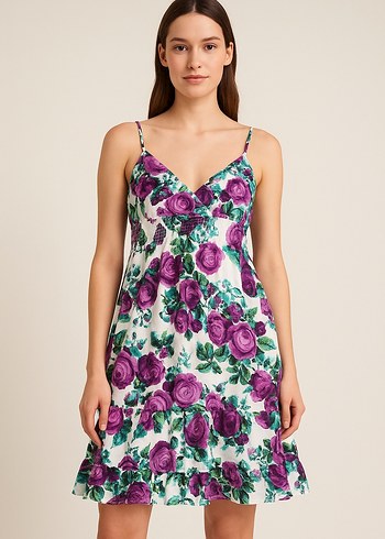 Roberto Cavalli roberto cavalli vintage cicekli elbise