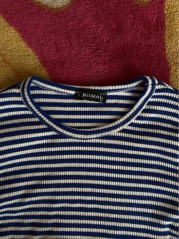 Original Penguin lacivert cizgili bluz