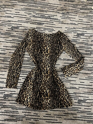 Zara leopar mini elbise