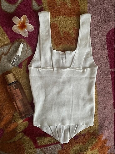 s Beden sahte dügmeli coquette body/top