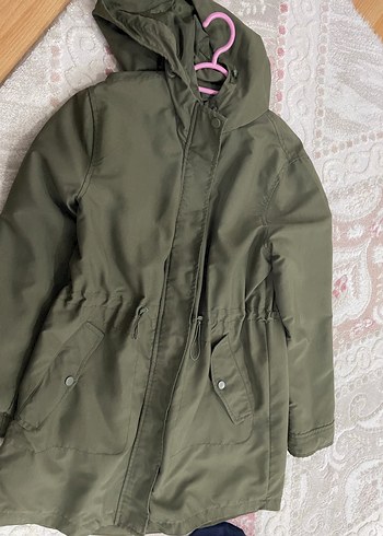 Kemerli Uzun Haki Kadın yağmurluk - Görsel 3