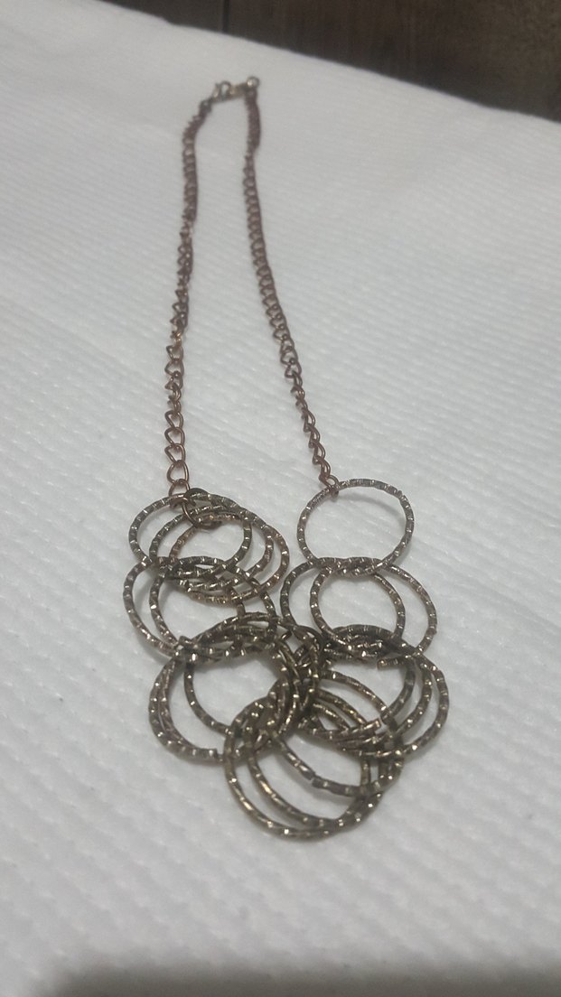 Yılan Desenli Zincir Detaylı Kadın Kolye - Görsel 2