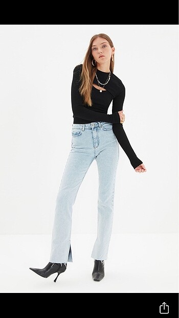 Trendyolmilla 1 kez giyilmiş wide leg 34 beden jeans