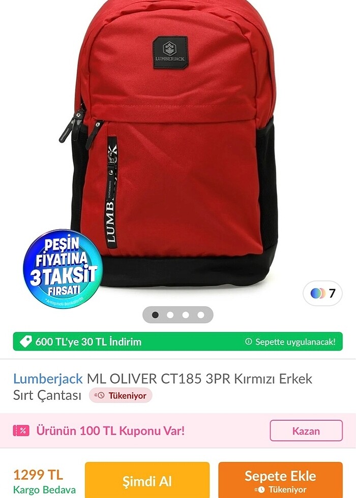 Lumberjack sırt çanta orijinal - Görsel 4