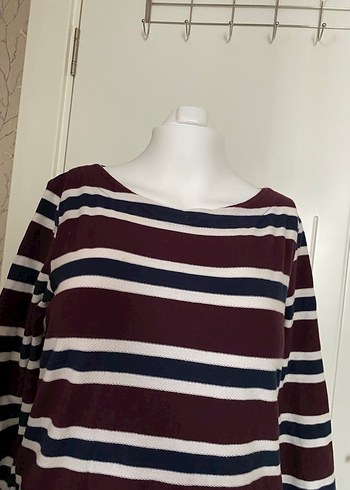 Bordo Çizgili kadın bluz