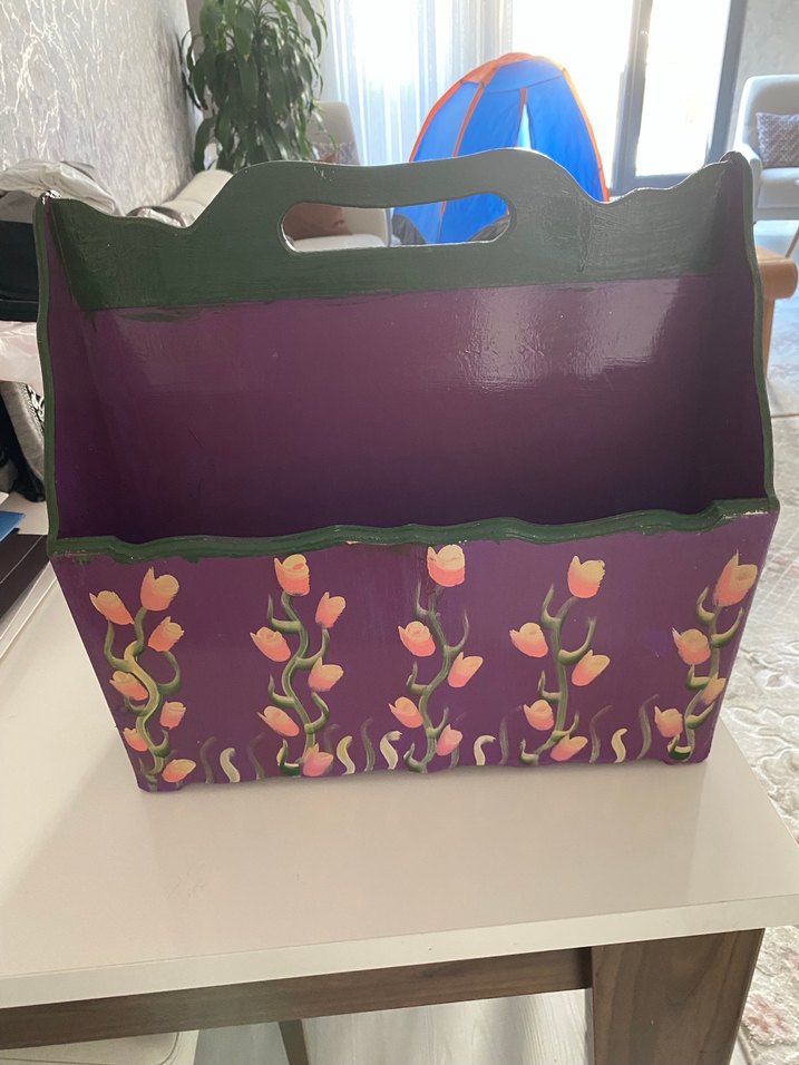 Mor Çiçek Desenli ahşap düzenleyici - Görsel 2